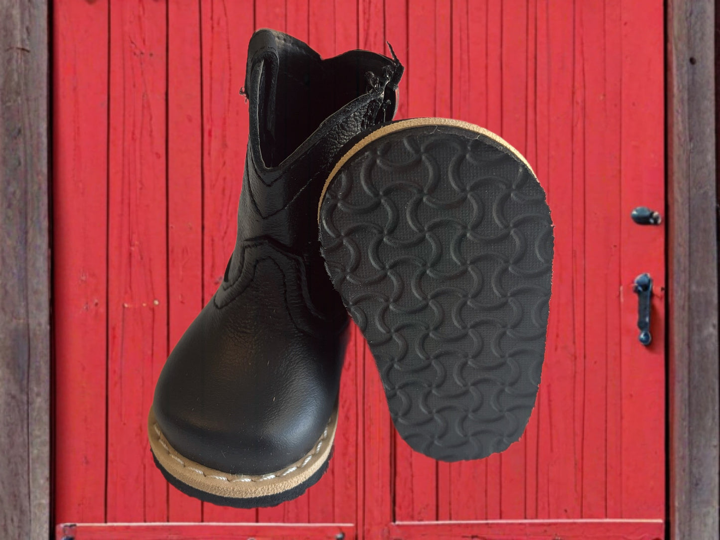 Black Infant Leather Boots